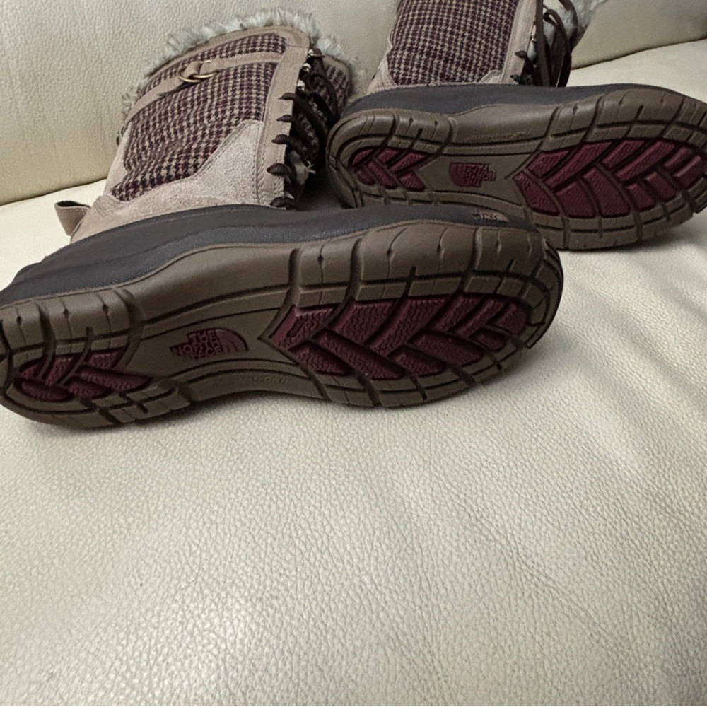 The North Face Shellista Lace Luxe Boot Brown Houndstooth Waterproof Size 8 - Picture 4 of 6